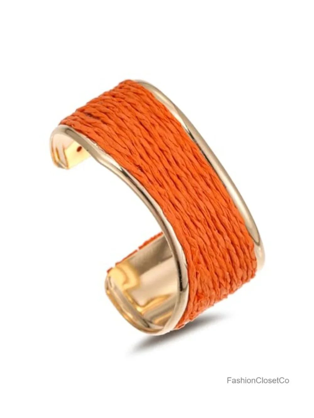 Raffia Irregular Wave Cuff Bracelet, Chunky Bangle Wide Open Cuff Statement